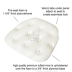 Commercial Seating Products White Tufted Vinyl Cushions Chairs, 4-Pack