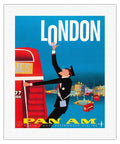 London England - Double Decker Buses Bovril and Schweppe - Pan American World Airways - Vintage Airline Travel Poster by Aaron F