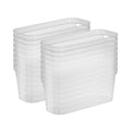 Sterilite 6.25x6.25x15 Inch Narrow Modern Storage Bin w/ Comfortable Carry Through Handles and Banded Rim for Household Organiza