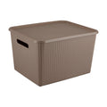 Kolorr Ribbed Baskets Large Pack Of 1 With 1 Standard Lid (NonAirtight LooseFit Cover) Multipurpose Plastic Storage Baskets Fo