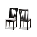 Baxton Studio Minette Modern and Contemporary Gray Fabric Upholstered and Espresso Brown Finished Wood 2-Piece Dining Chair Set