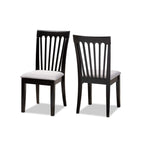Baxton Studio Minette Modern and Contemporary Gray Fabric Upholstered and Espresso Brown Finished Wood 2-Piece Dining Chair Set
