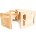 Montessori Weaning Table And Chair Set - Solid Wooded Toddler Table - Cube Chairs For Toddlers - Real Hardwood - Kids Montessori