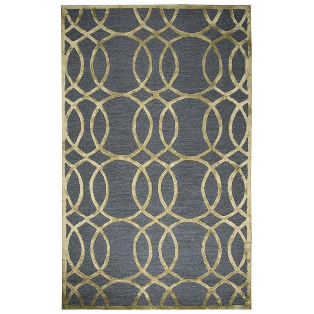 Rizzy Home Alora Decor Madison 5' X 8' Geometric/Trellis Gray/Gold Hand-Tufted Area Rug