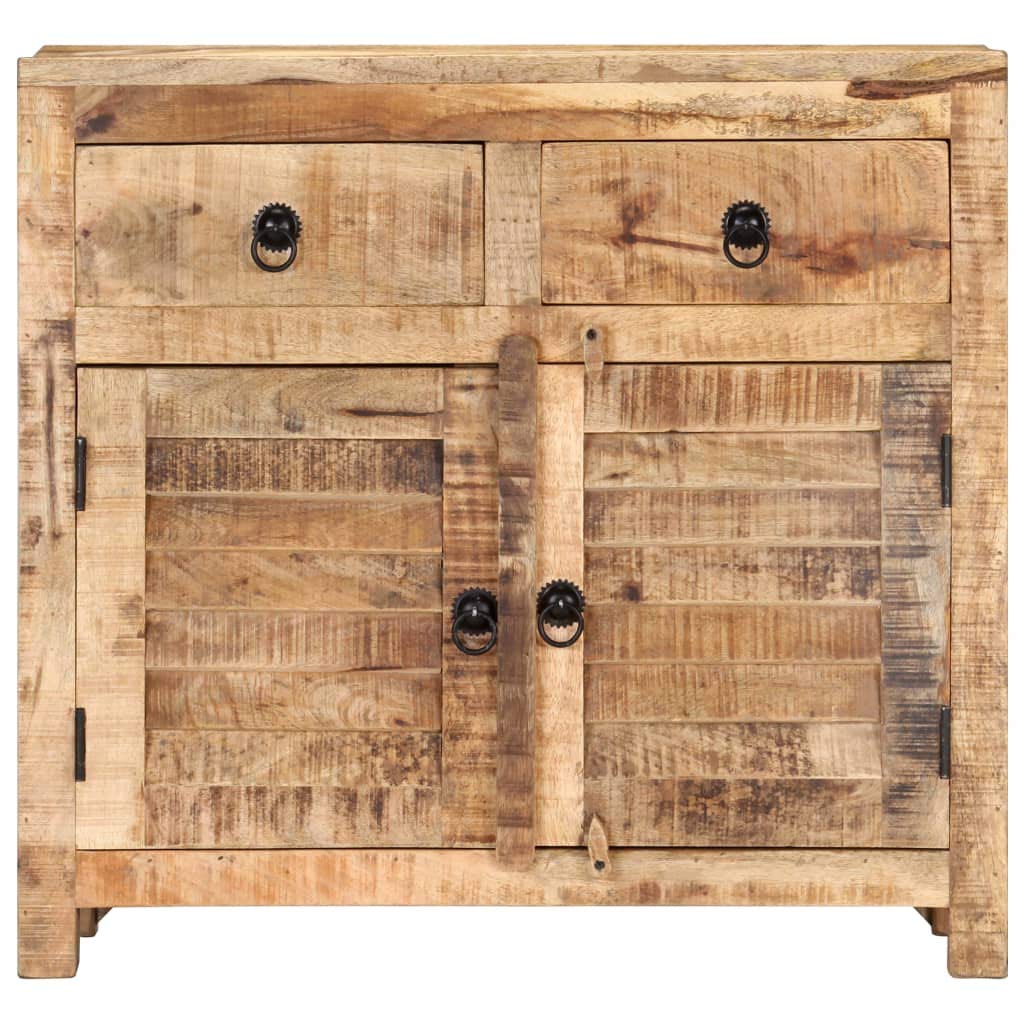 vidaXL Solid Wood Mango Sideboard - Classic Style with 2 Doors and 2 Drawers - Natural Finish - Retro Charm - Ideal for Home Décor
