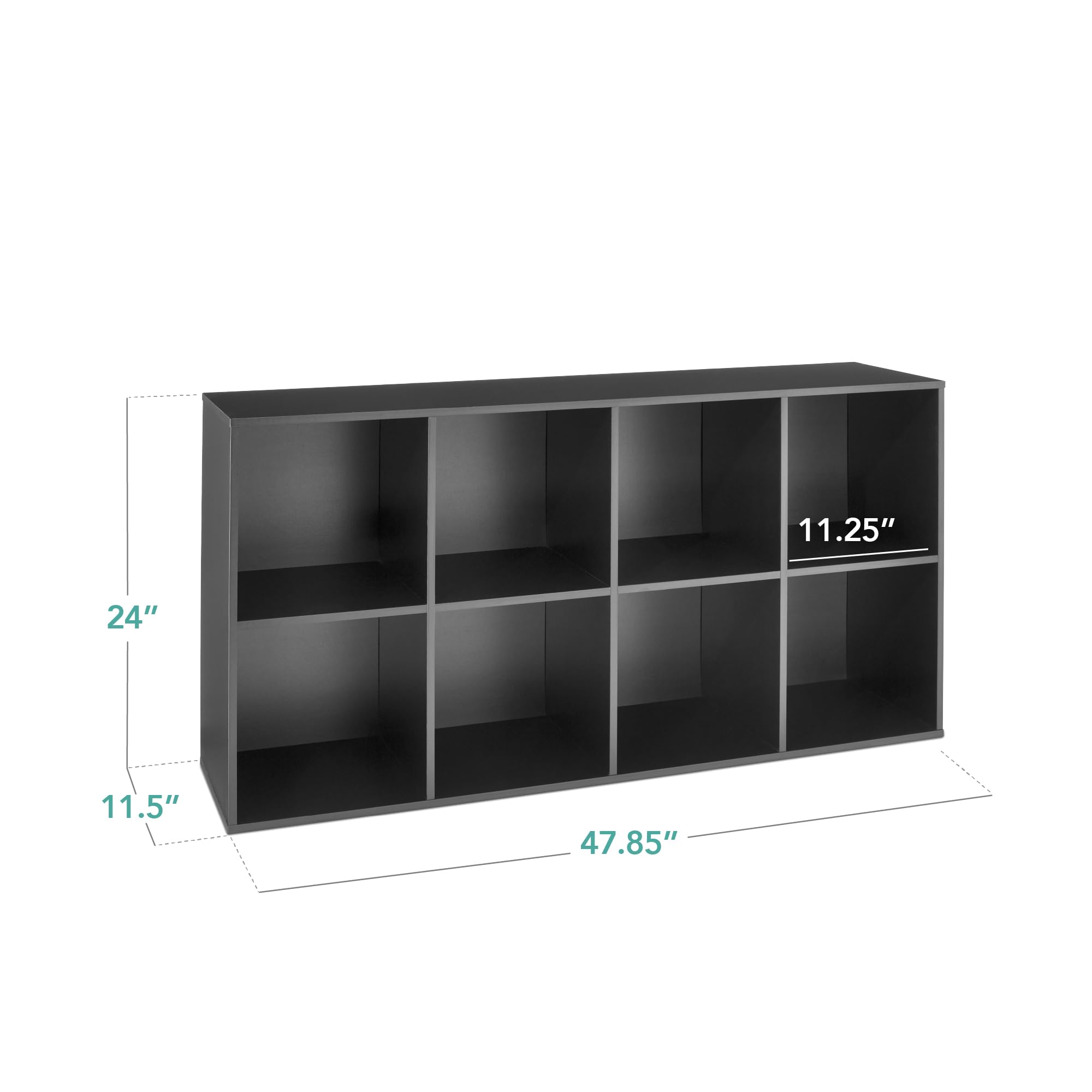 Best Choice Products 8-Cube Storage Organizer, 11In Shelf Opening, Bookcase, Display Shelf, Customizable W/ 3 Removable Back Panels – Black