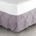 Nestl Dusty Purple Bed Skirt King Size, Pinch Pleat King Bed Skirt, 14' Inch Drop King Bedskirt, Hotel Quality Dusty Purple Bed Skirts, Microfiber Bedskirt For King Bed, Dusty Purple King Bed Skirt