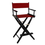 Yu Shan American Trails Extra-Wide 30-inch Premium American Oak Bar-Height Directors Chair Natural Frame/Royal Blue Canvas Natural Finish