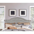 American Woodcrafters Stonebrook King Antique Gray Wood Panel Headboard