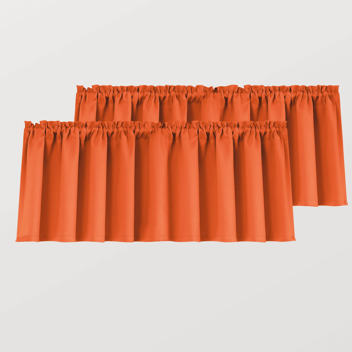 Mrs.Naturall Orange Curtains Valances for Kitchen 2 Pack Rod Pocket Window Valance for Living Room 16 Inch Length