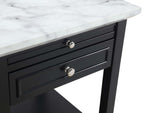 Convenience Concepts American Heritage Logan End Table With Drawer And Slide, White Faux Marble Top/Black