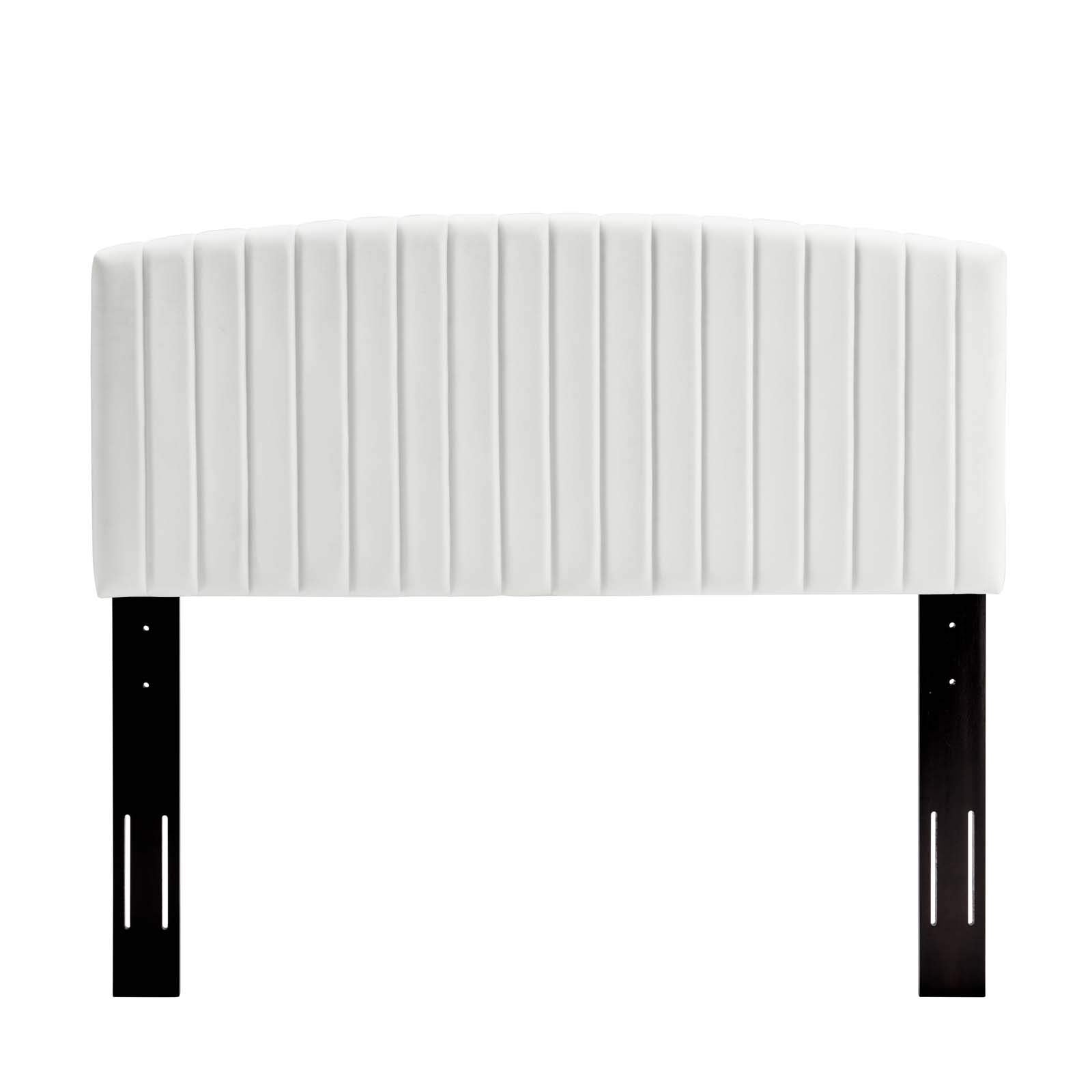 Modway Rebecca Twin Headboard, Performance Velvet, White - Stylish and Comfortable Bedroom Furniture