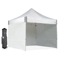E-Z Up Es100S Instant Commercial Pop Up Canopy Tent, 10' X 10' With 3 Sidewalls, 1 Mid-Zip Sidewall And Wide-Trax Roller Bag, Wh