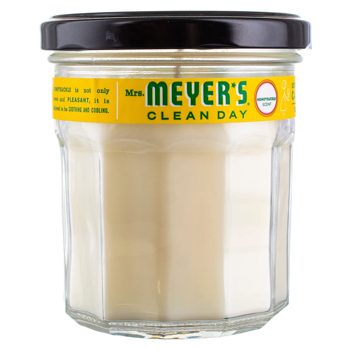 MRS. MEYERS CLEAN DAY Aromatherapy Candle, 35 Hour Burn Time, Made with Soy Wax and Essential Oils, Honeysuckle, 7.2 Oz, Pack o