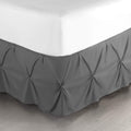 Nestl Grey Bed Skirt King Size, Pinch Pleat King Bed Skirt, 14' Inch Drop King Bedskirt, Hotel Quality Grey Bed Skirts, Premium