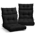 Eagle Peak Tufted Outdoor/Indoor High Back Patio Chair Cushions, Set Of 2, 46' X 22', Black