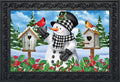 Briarwood Lane Checkered Snowman Winter Doormat Cardinal Pair Berries 30' X 18'