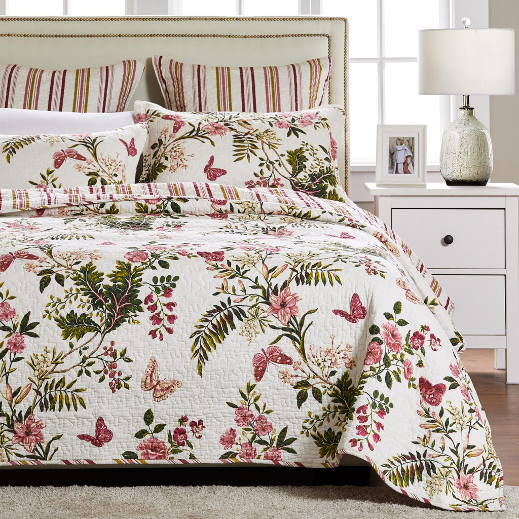 Greenland Home Butterflies Quilt Set, Twin, Multi