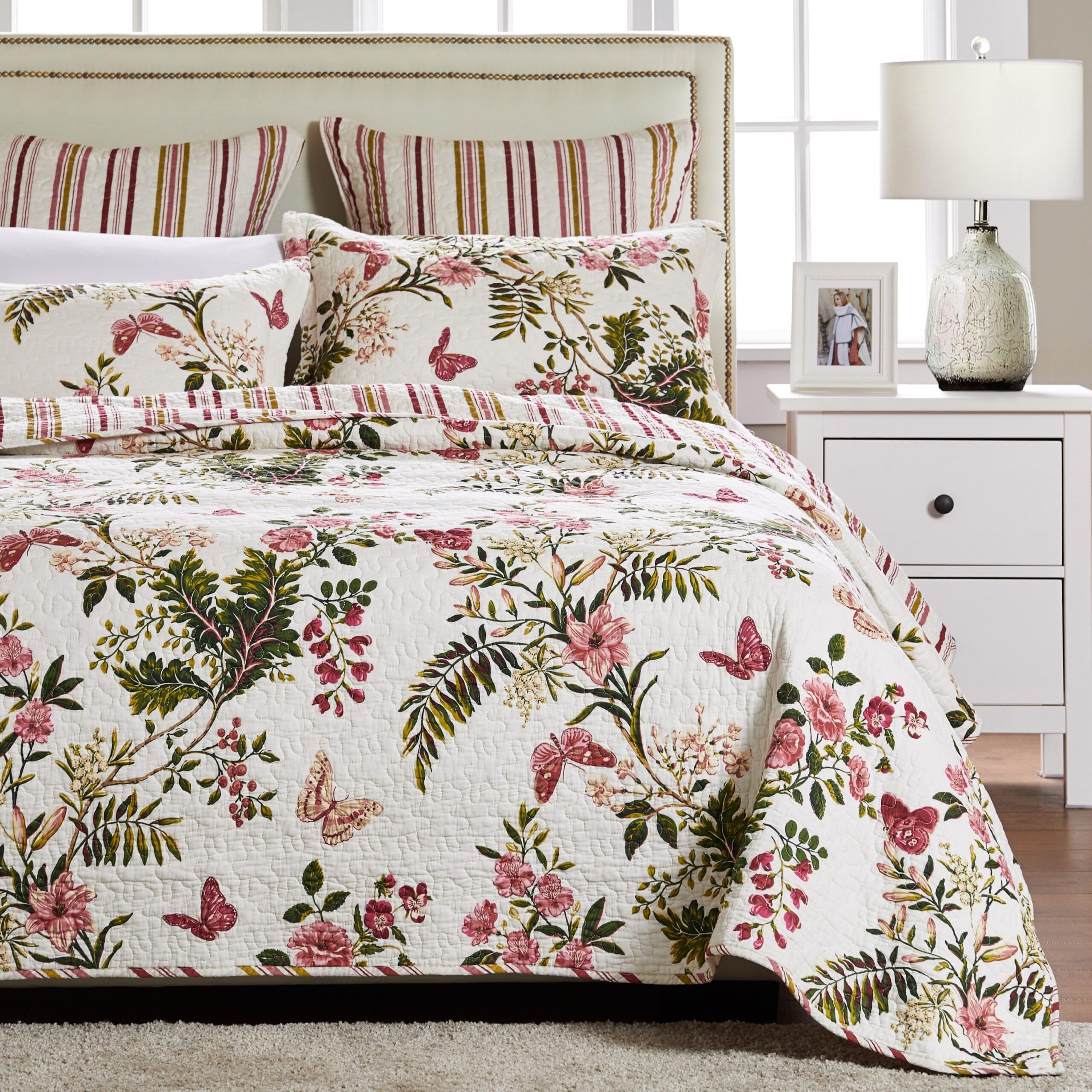 Greenland Home Butterflies Quilt Set, Twin, Multi