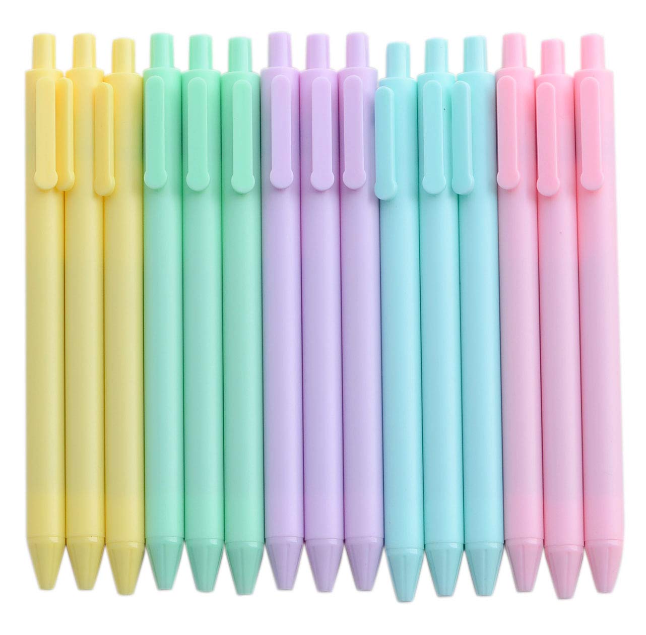 Yansanido Fluent Writting Pen, 15 Pcs 0.5Mm Black Ink Rolling Ball Cute Gel Ink Pen For Student And School Office Supplies(15)