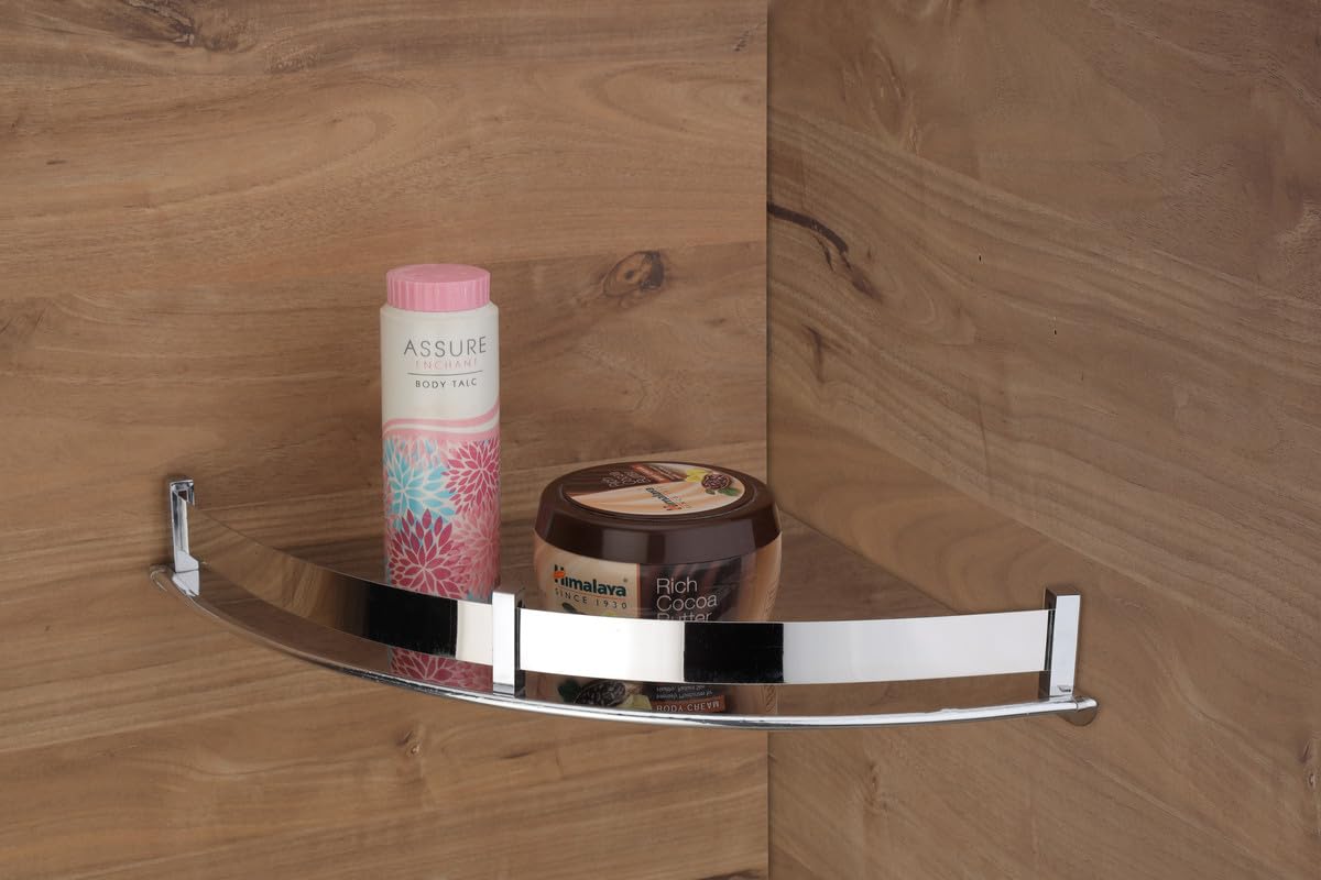 GRIVAN Wall Mount Stainless Steel Corner Bathroom Floating Shelf/Kitchen Shelf/Bathroom Shelf and Rack/Wall Storage Shelf/Bathro