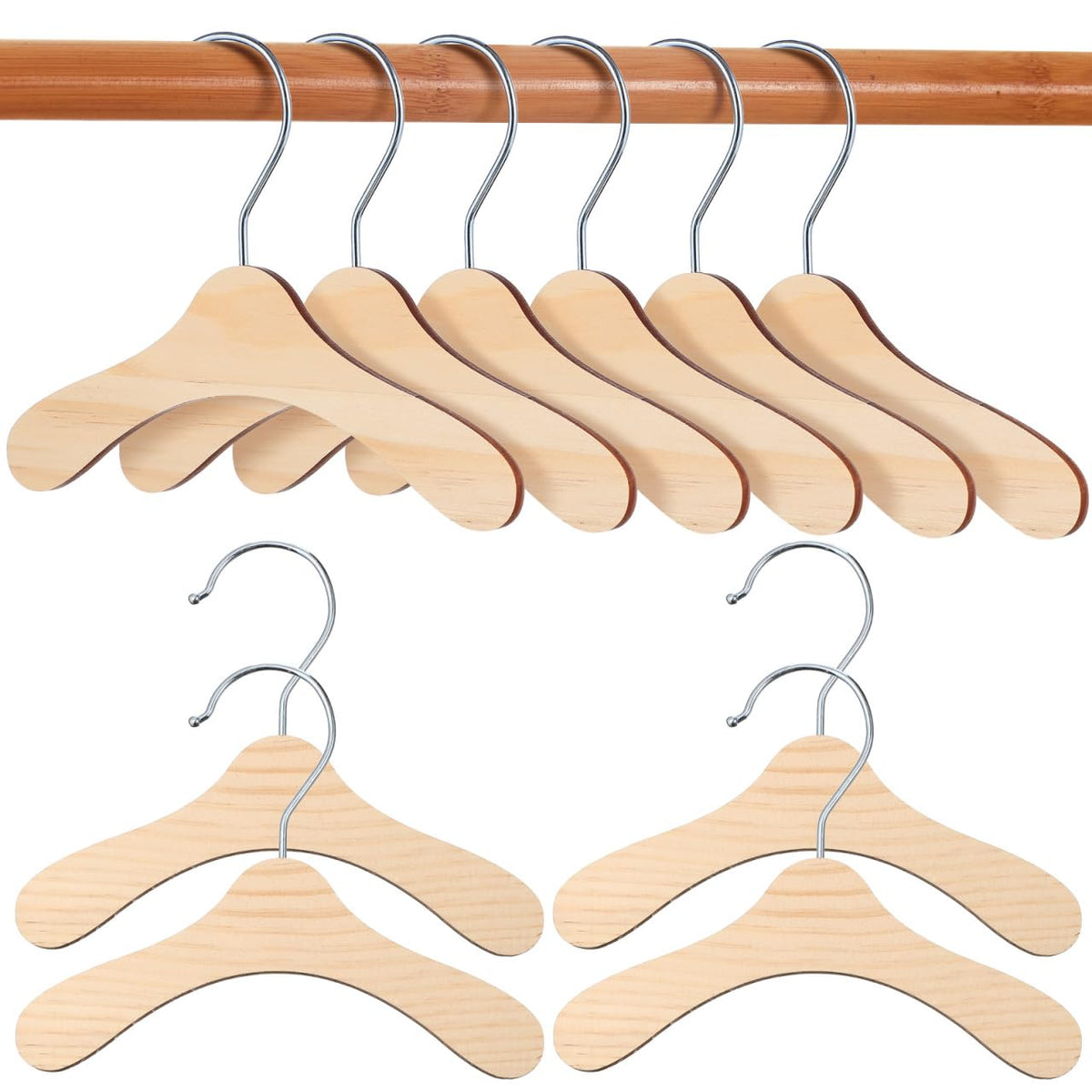 UKCOCO Pet Clothes Rack, with 10 Solid Wood Hangers, WrinkleFree Storage for Small Dogs & Cats, TravelReady Mini Wardrobe