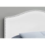 Monarch Specialties I 6012F Bed, Headboard Only, Full Size, Bedroom, Upholstered, Pu Leather Look, White, Transitional