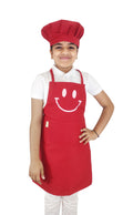 Switchon Polycotton Waterproof Adjustable Kids Multi Purpose Cooking Apron With A Chef Cap School Apron  For 3 Years To 6 Years