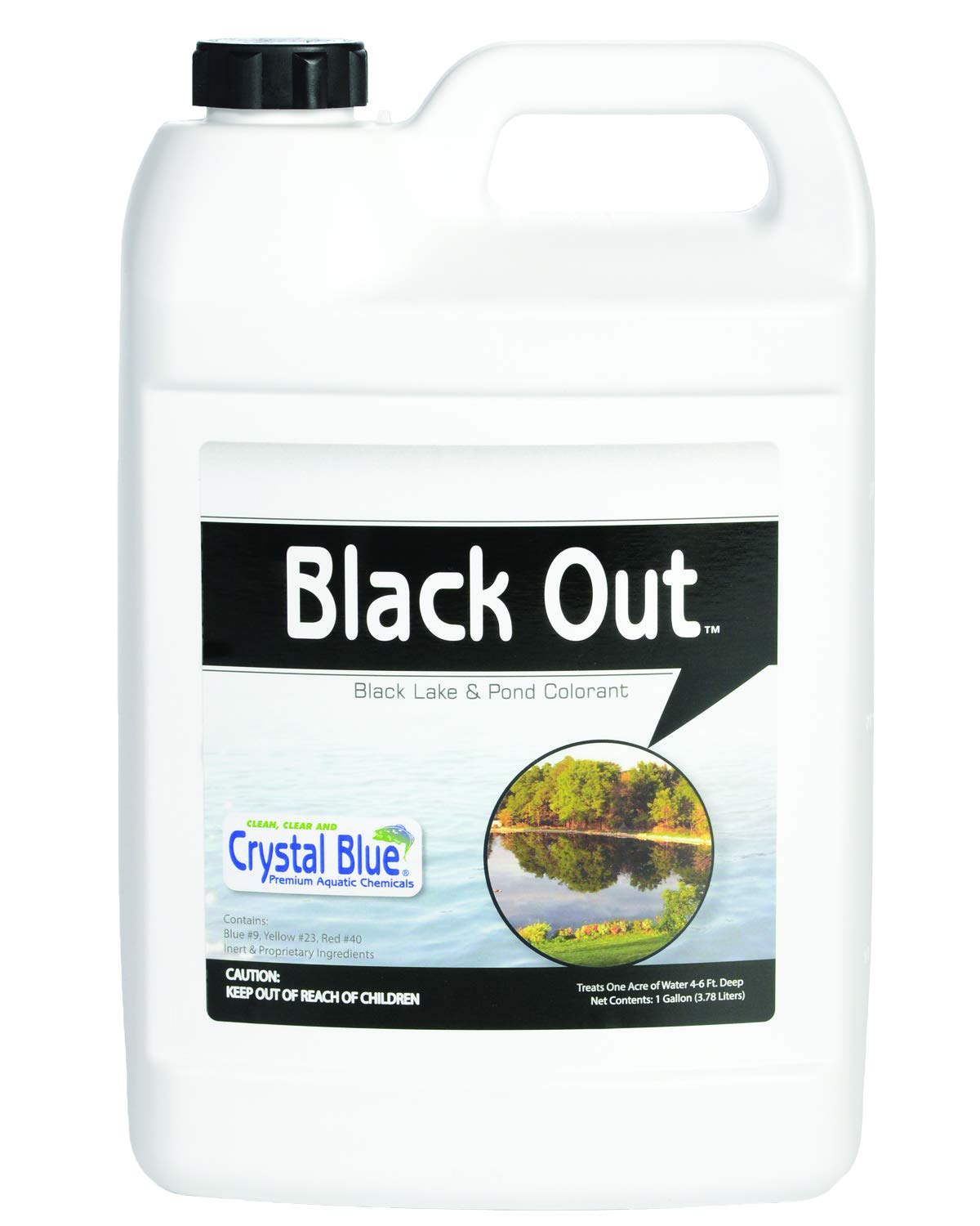 Sanco Industries Black Out Lake And Pond Dye - One Gallon Of Professional Lake & Pond Dye - Treats Up To 1 Acre - Deep Black Col
