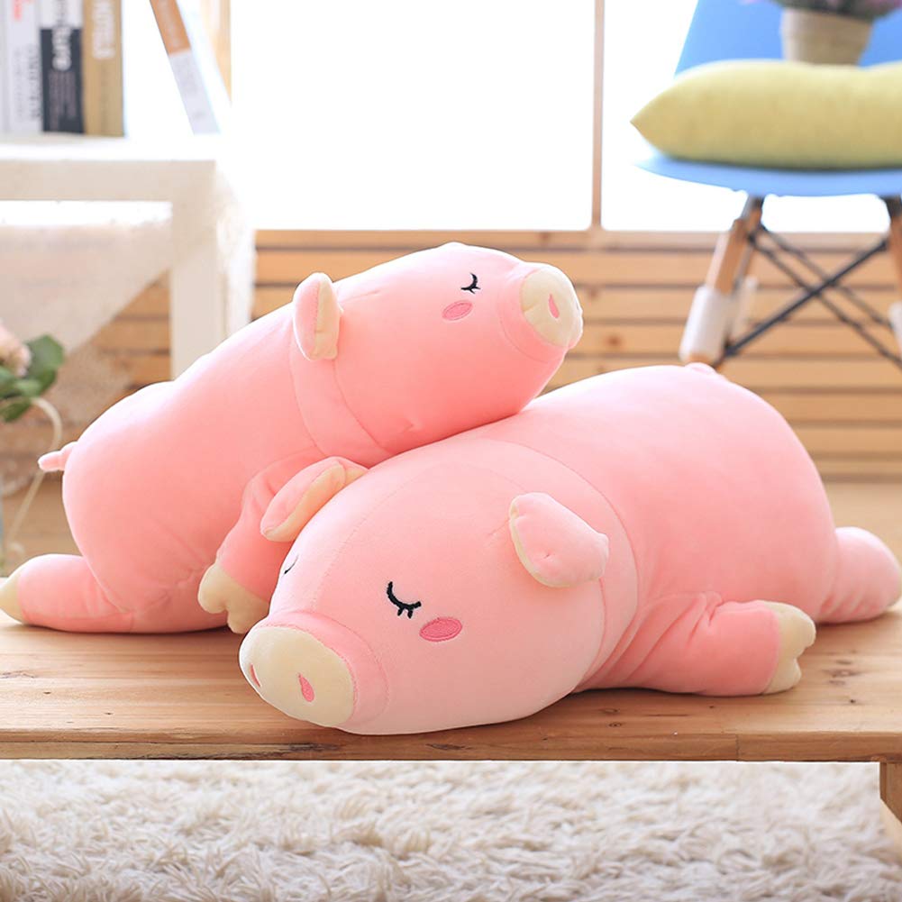 Ehotong Pig Plush Pillow, Piggy Soft Hugging Pillow Funny Cute Pig Stuffed Animal Toys Christmas Birthday Girlfriend Gift, 27 In