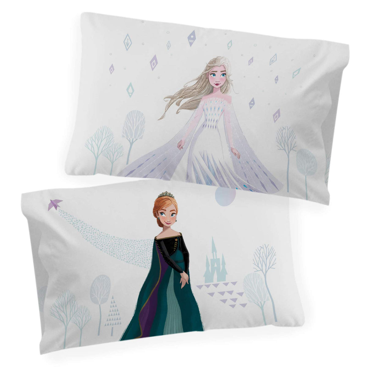 Jay Franco Disney Frozen Spirit Of Adventure Glow In The Dark 2 Pack Reversible Pillowcases Features Elsa & Anna - Double-Sided
