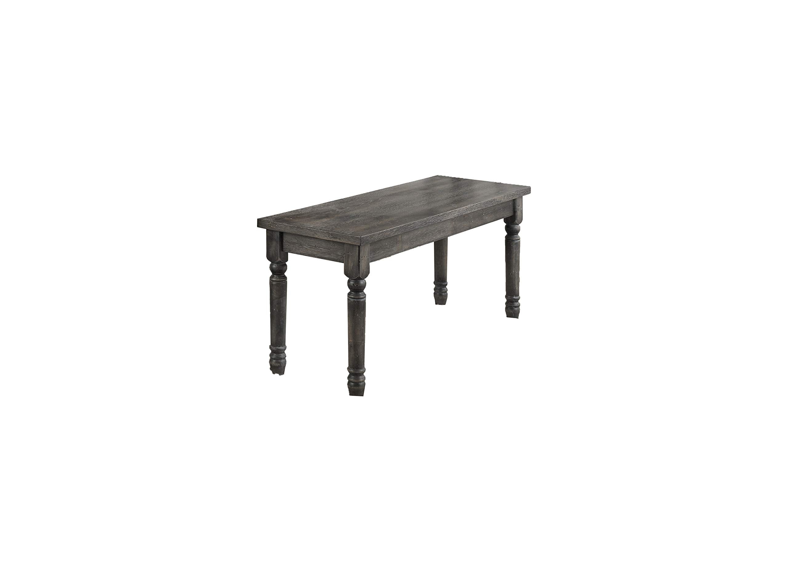 Best Master Furniture Backless Distressed Finish Dining Bench, Gray