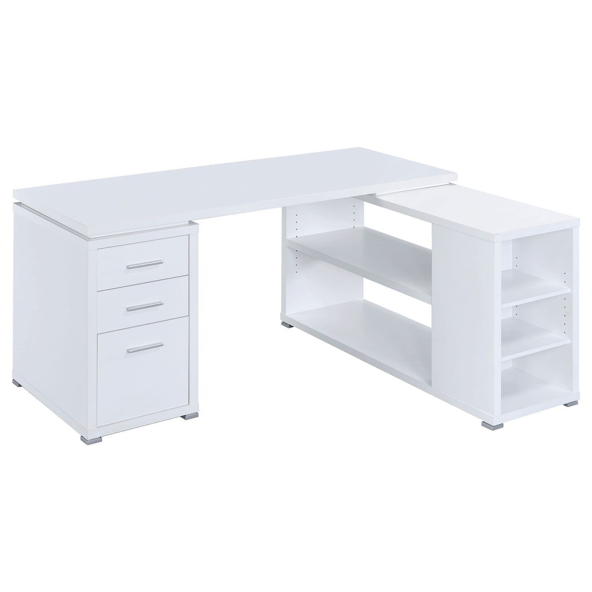 Coaster Yvette L-Shape Desk, White