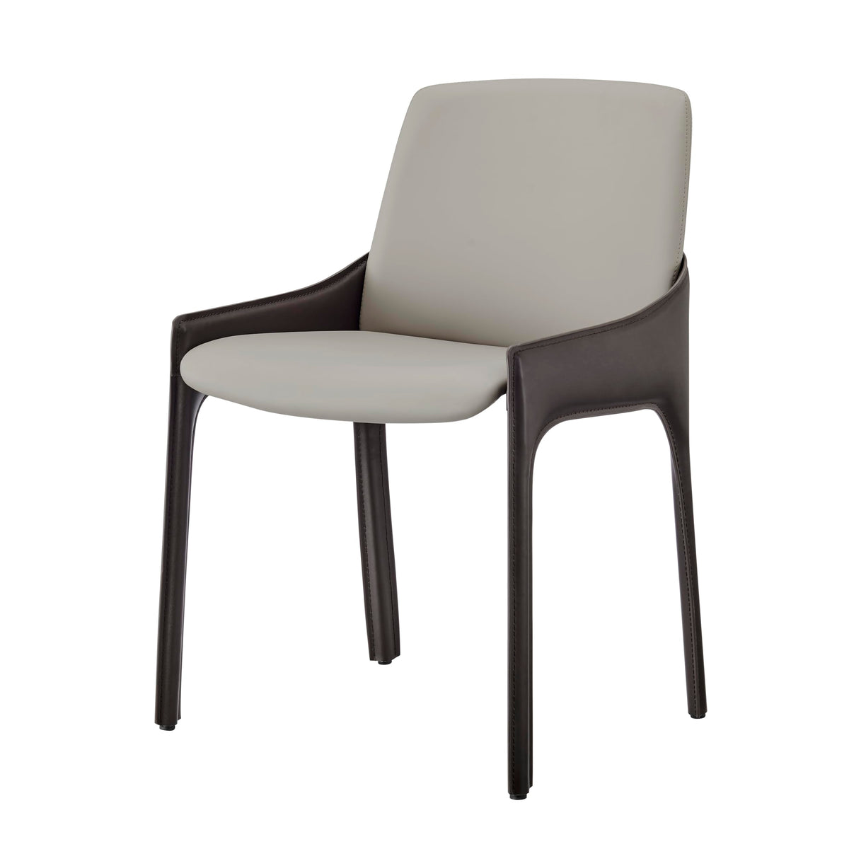 npd furniture and more Stella Dining Chair, Taupe/Dark Brown