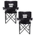 VictoryStore Outdoor Camping Chair - Rams Parents 2 Black Folding Camping Chair Set of 2 with Carry Bags