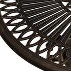 vidaXL Cast Aluminum Patio Table, Round Outdoor Table with Umbrella Hole, Bronze, 24.4"x25.6", Weather Resistant, Stable and Sturdy, Suitable for Patio, Garden, Yard
