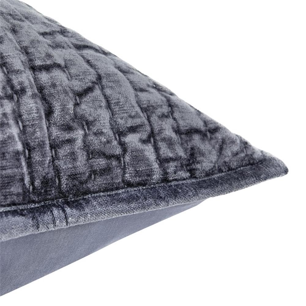 Kosas Home Dimitry 20x26 Velvet and Solid Cotton Standard Sham in Sea Fog Blue