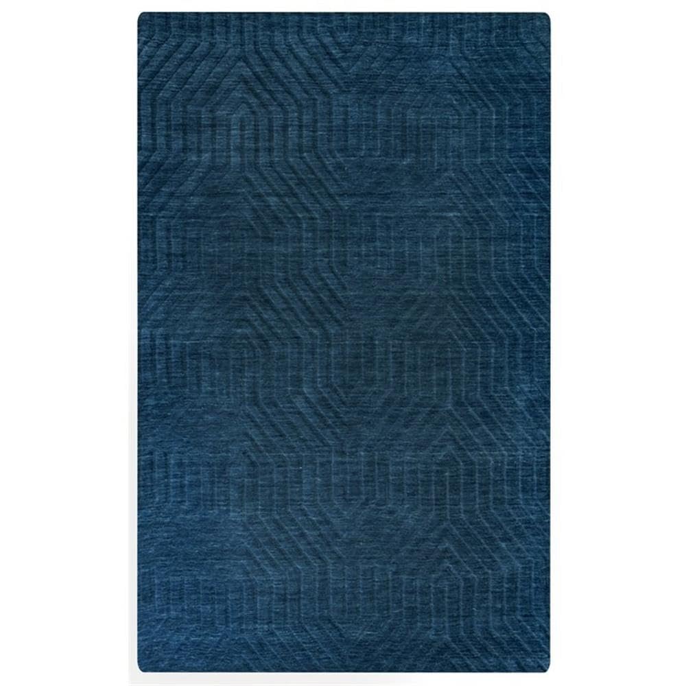 Rizzy Home | Tc8576 | Technique Collection | Wool Area Rug | 5' X 8' | Navy Solid