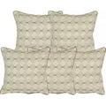 Balley Set Of 5 Satin Embroidered Cushions Cover (Pack Of 5, 41 Cm*41 Cm) (Cream)