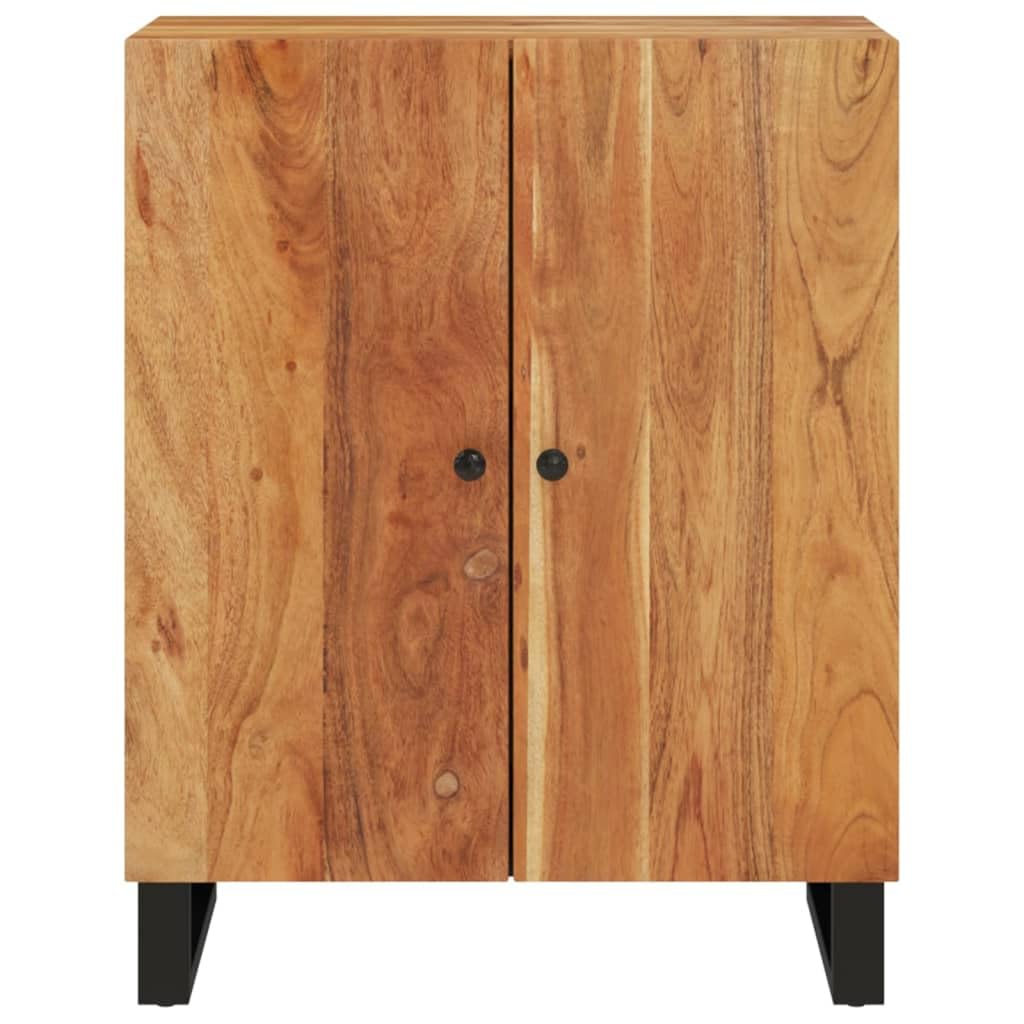 vidaXL Acacia Wood Sideboard, Industrial Design with Black Frame, Solid Construct, Functional and Decorative