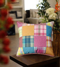 Sajavat Home Cc69 Cotton Floral Stripe Embroidered Cushion Cover (Pack Of 1) 18X18 Inches /45X45 Cm Green (Multicolor, Cotton)