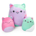 Benben Cat Pillow Plush, 12 And 7' Plushies, Set Of 3, Squishy Kitty Stuffed Animal Toy Hugging Pillow, Soft Cushion Chirstmas