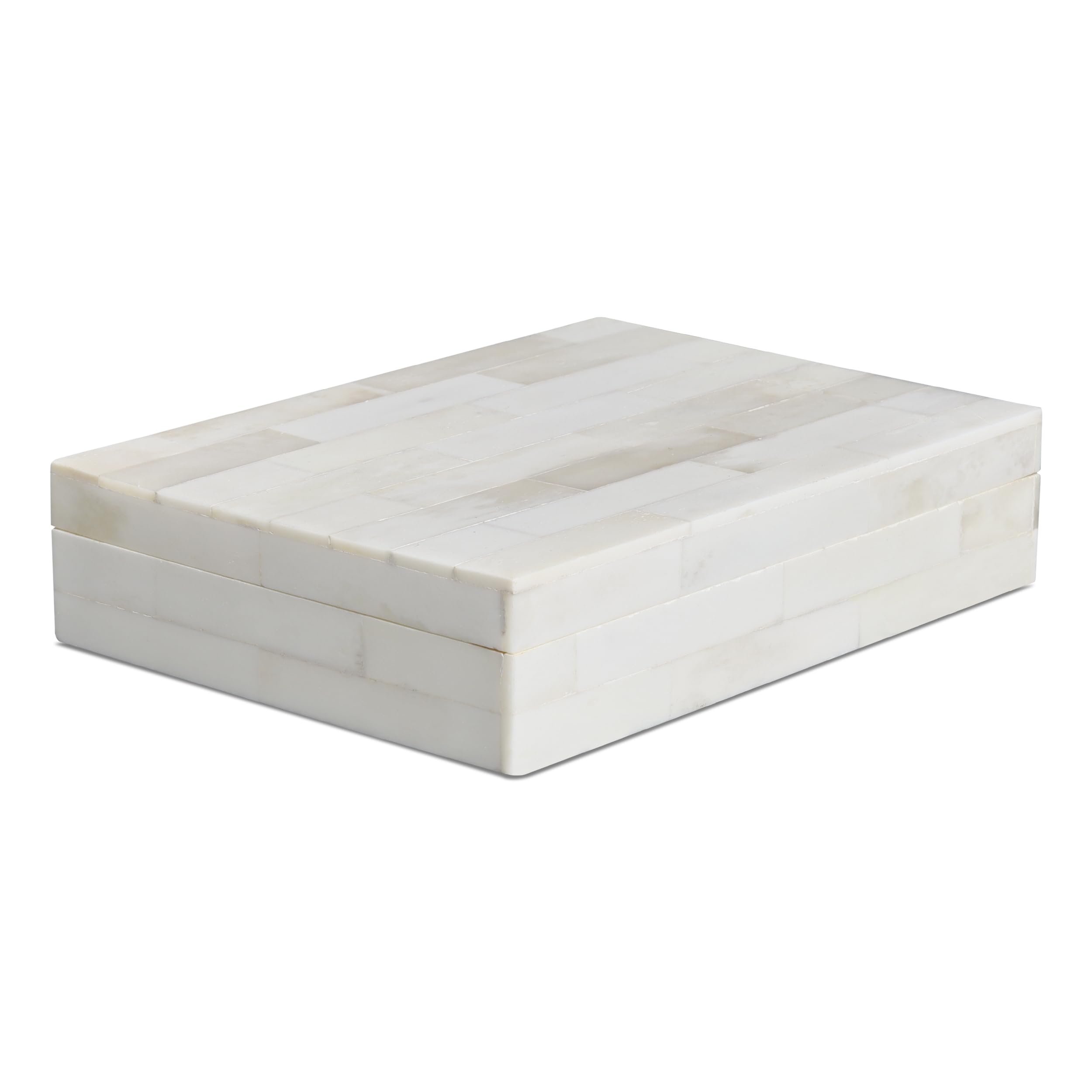 Handicrafts Home Jewelry Gift Boxes - Decorative Organizer and Storage Box for D  cor White Bone Inlay 6x8x1.5 inch
