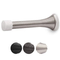 Homotek 30 Pack Spring Door Stopper With Rubber Bumper Satin Nickel 3-1/8' Flexible Spring Heavy Duty Wall Door Stop Low Mounte