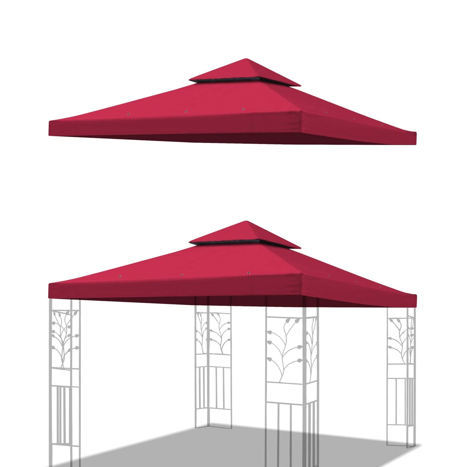 Benefitusa Replacement Canopy Top Cover For 10'X10' Gazebo Polyester Double Tiers For Outdoor Garden Patio Pavilion Sunshade (Bu