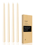 Taper Candles 12 Inch Ivory Set of 4 Unscented, Dripless, Smokeless Long Tall Tapered Candlesticks Wedding Home Decor Dinner