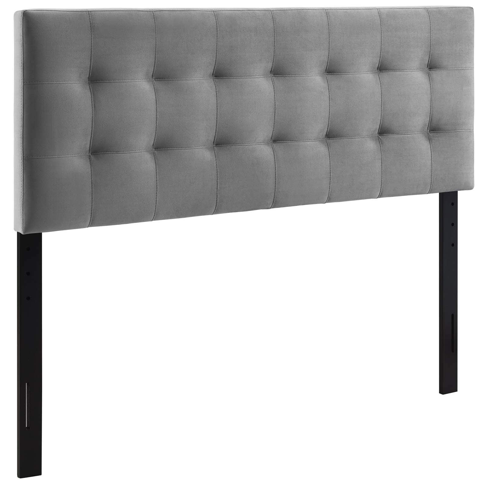 Modway Emily Full Biscuit Tufted Performance Velvet Headboard, Gray