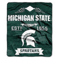 Northwest Ncaa Michigan State Spartans Unisex-Adult Raschel Throw Blanket, 50'' X 60'', Label