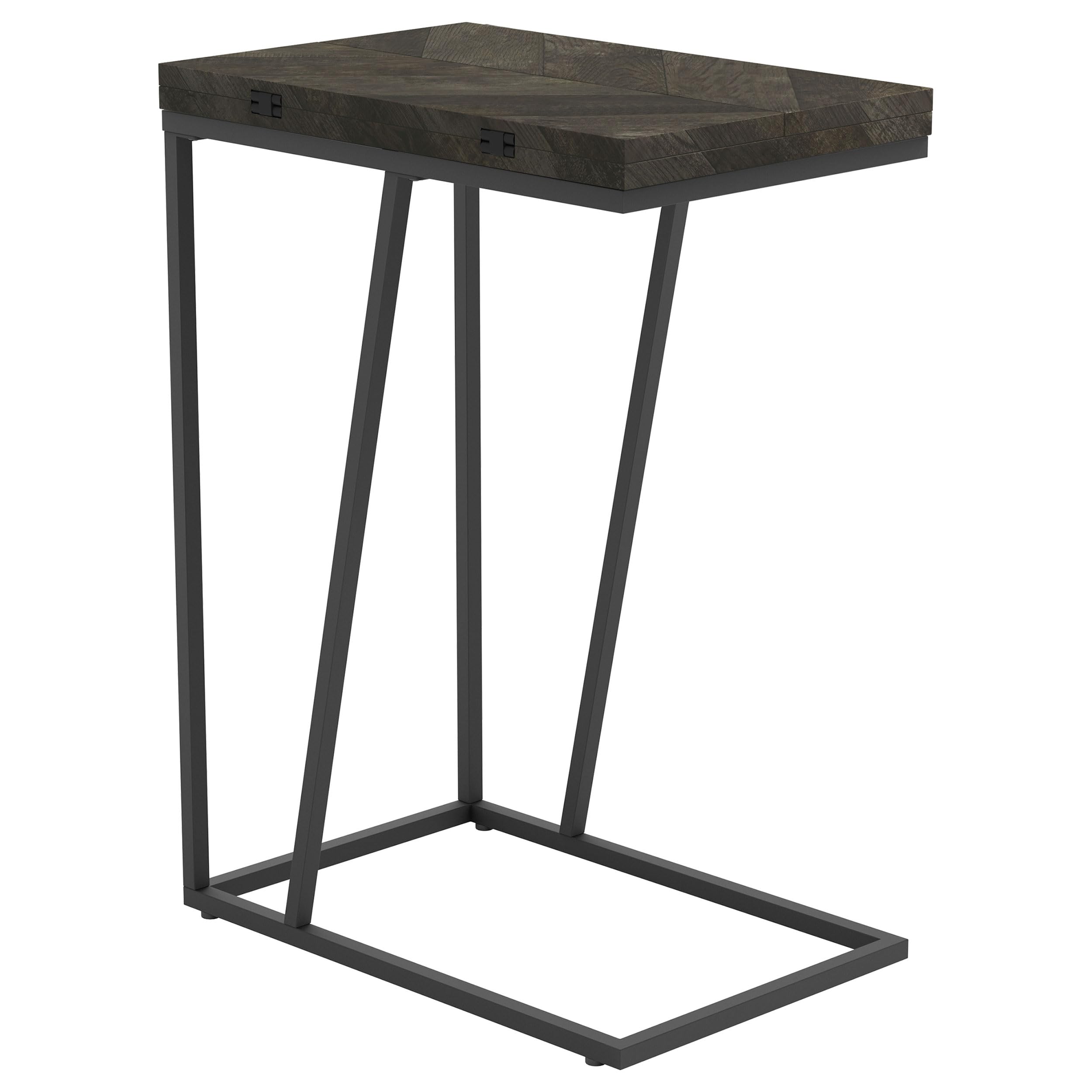 Coaster Home Furnishings Carly Expandable Engineered Wood C-Shaped Side Table Grey