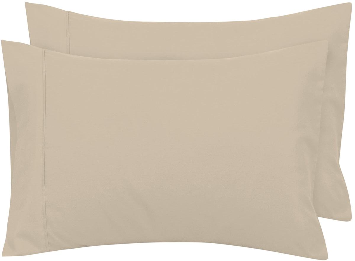 Royale Linens Standard Pillowcase Set Of 2 - Bed Pillow Cover - 20'X26' - Sand Pillowcases - 1800 Brushed Microfiber, Wrinkle